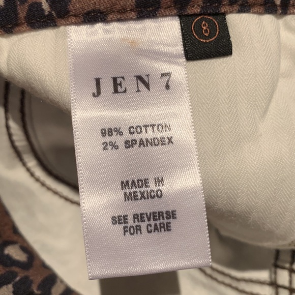 JEN 7 FOR ALL MANKIND SPECIAL DYED ANKLE SKINNY JEANS LUXE LEOPARD PRINT 8 /10 - Picture 16 of 16
